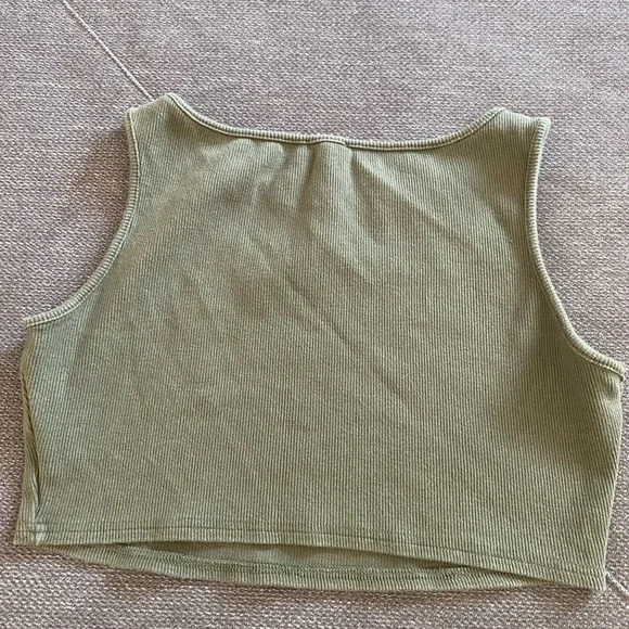 Princess Polly Olive Ribbed Top - Picture 3 of 3